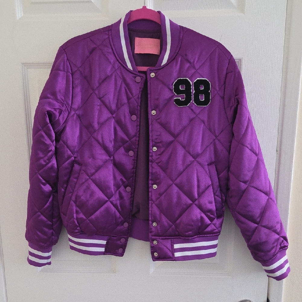 AZALEA WANG Quilted Bomber Jacket - Purple